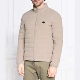 Emporio Armani: Бежевый пуховик 