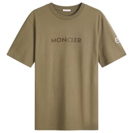 Moncler: Зелёная футболка 
