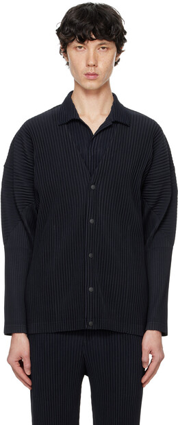 Homme Plissé Issey Miyake: Тёмный кардиган 