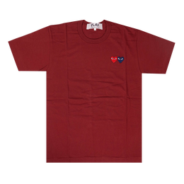 Comme Des Garçons Play: Бордовая футболка  Double Heart