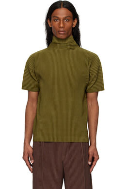 Homme Plissé Issey Miyake: Футболка цвета хаки 