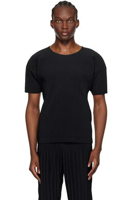 Homme Plissé Issey Miyake: Чёрная футболка 