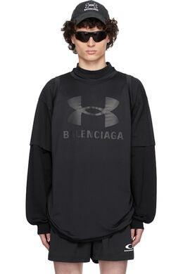 Balenciaga: Чёрная футболка 
