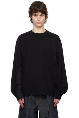 Sacai: Чёрная футболка 