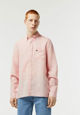 Lacoste: Розовая рубашка 