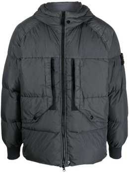 Stone Island: Серый пуховик  Compass