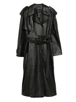 Balenciaga: Кожаный плащ 
