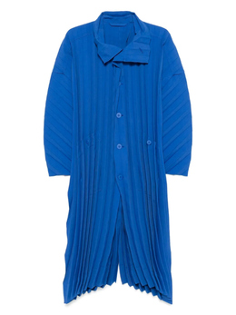 Homme Plissé Issey Miyake: Синее пальто 