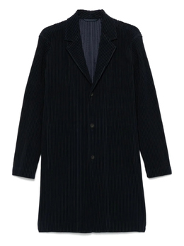 Homme Plissé Issey Miyake: Синее пальто 