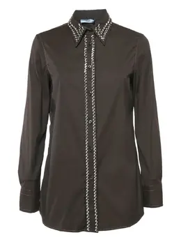 Prada Pre-Owned: Рубашка со стразами 