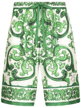 Dolce & Gabbana: Шёлковые шорты  Majolica