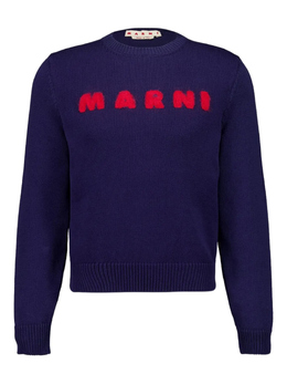 Marni: Синий свитер 