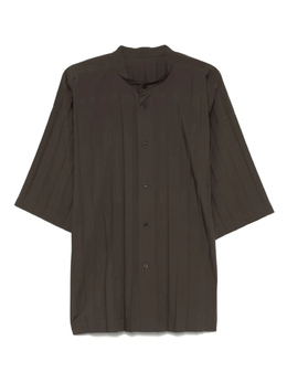 Homme Plissé Issey Miyake: Коричневая рубашка 