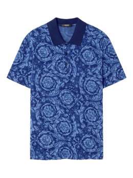 Versace: Синяя рубашка  Barocco