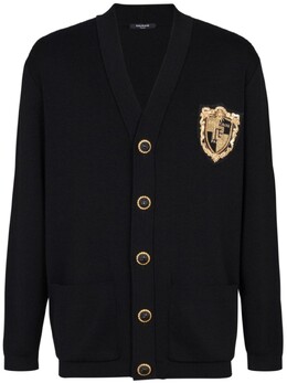 Balmain: Чёрный кардиган 
