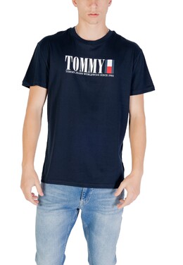 Tommy Jeans: Голубая футболка 