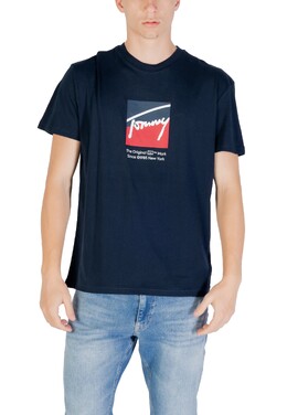 Tommy Jeans: Голубая футболка 