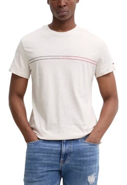 Tommy Jeans: Бежевая футболка 