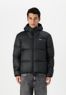 Lacoste: Чёрный пуховик 