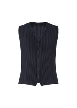 Homme Plissé Issey Miyake: Синий жилет 