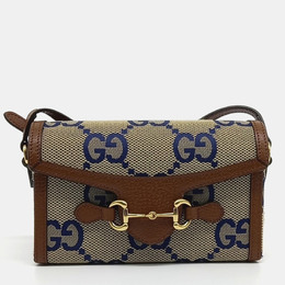 Gucci: Бежевая сумка  Horsebit 1955