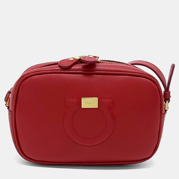 Salvatore Ferragamo: Красная сумка через плечо  Gancini