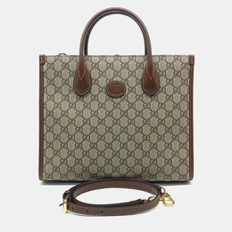 Gucci: Бежевая сумка-шоппер  GG
