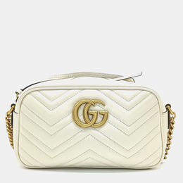 Gucci: Белая сумка через плечо  Marmont