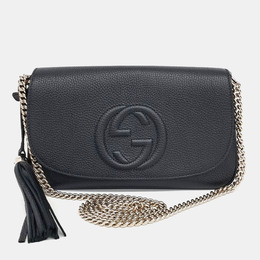Gucci: Чёрная сумка через плечо  Soho