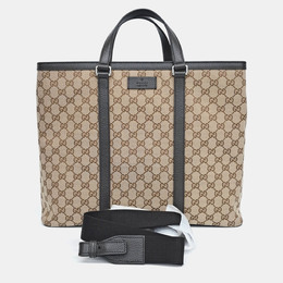 Gucci: Бежевая сумка-шоппер 