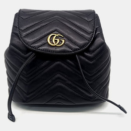Gucci: Чёрный рюкзак  GG Marmont