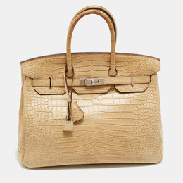 Hermes: Бежевая сумка  Birkin 35