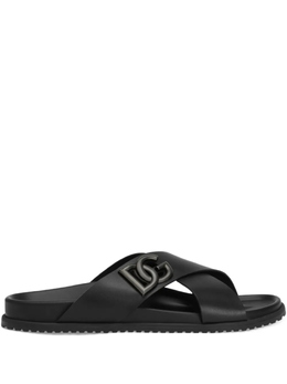 Dolce & Gabbana: Чёрные сандалии  DG