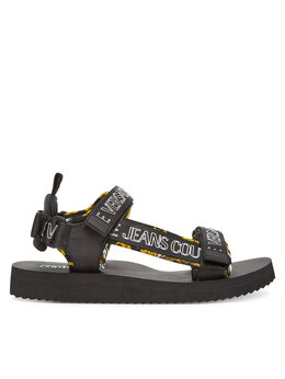 Versace Jeans Couture: Чёрные сандалии 