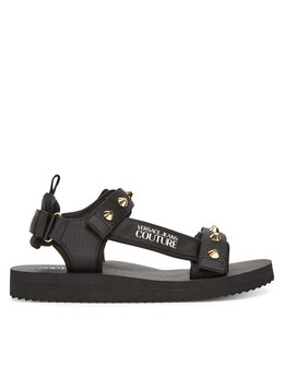 Versace Jeans Couture: Чёрные сандалии 