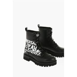 Versace: Кожаные джинсы 