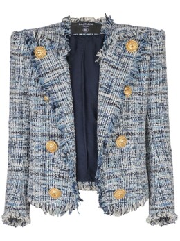 Balmain: Синяя куртка 