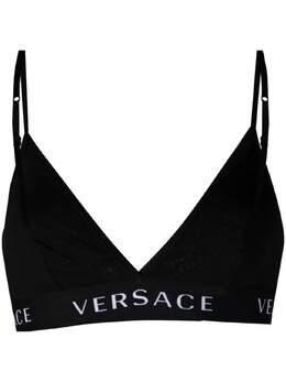 Versace: Чёрный бюстгальтер 