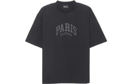 Balenciaga: Чёрная футболка  Paris