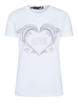 LOVE MOSCHINO: Белый топ 