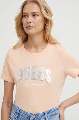 GUESS: Хлопковая футболка 