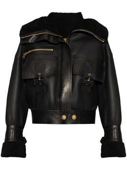 Balmain: Кожаная куртка 