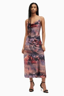 Allsaints: Фиолетовое платье  All Saints