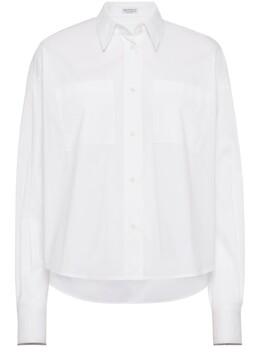 Brunello Cucinelli: Белая рубашка  Monili