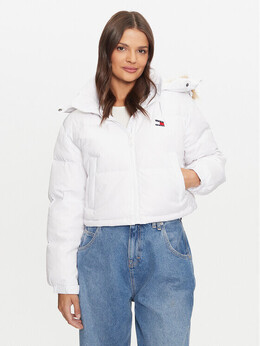 Tommy Jeans: Белый пуховик 