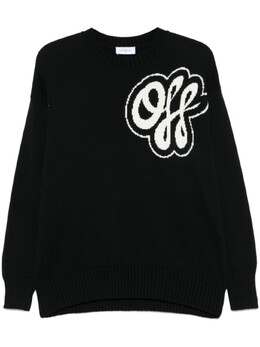 Off-White: Чёрный свитер 