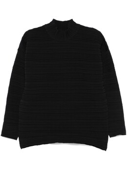 Pleats Please Issey Miyake: Чёрный свитер 