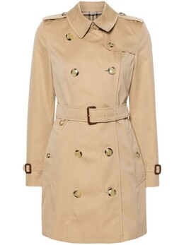 Burberry: Двубортный плащ 