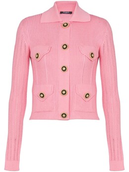 Balmain: Розовый кардиган 