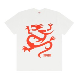 Supreme: Белая футболка  Dragon